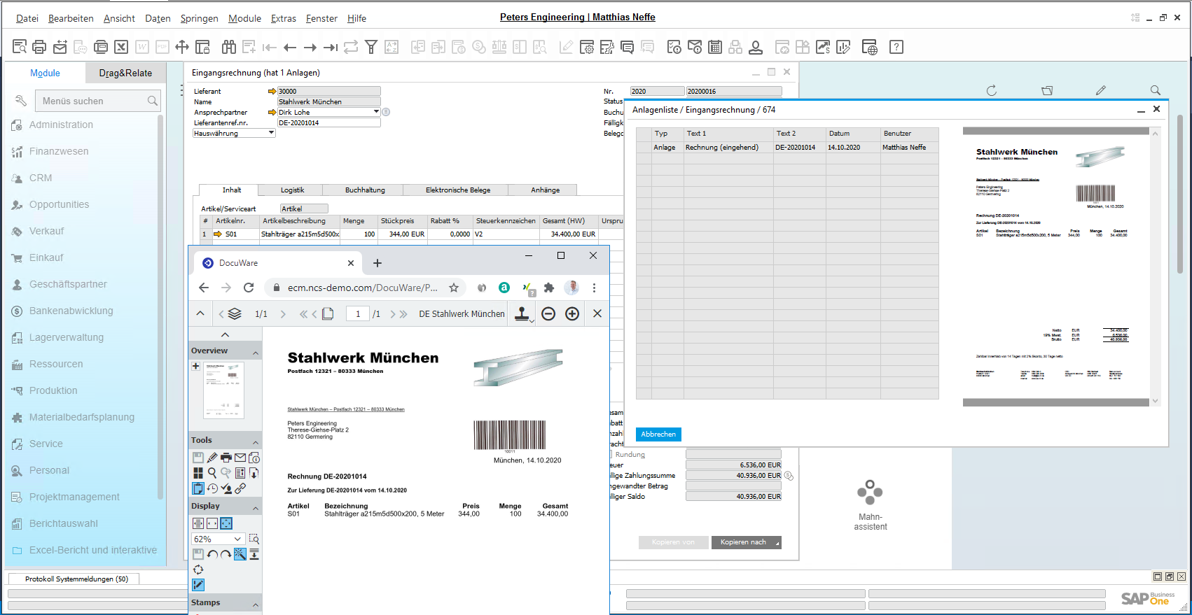 Certified Product ECM-Connect To SAP Business One